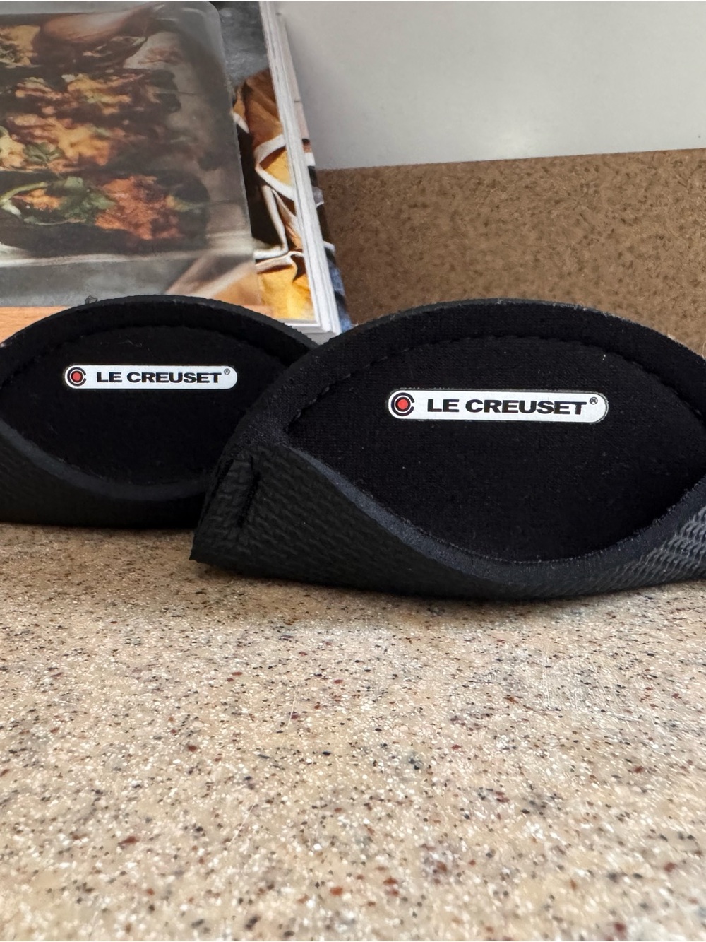 Le Creuset Black Silicone Pot Handle Grips - Pair